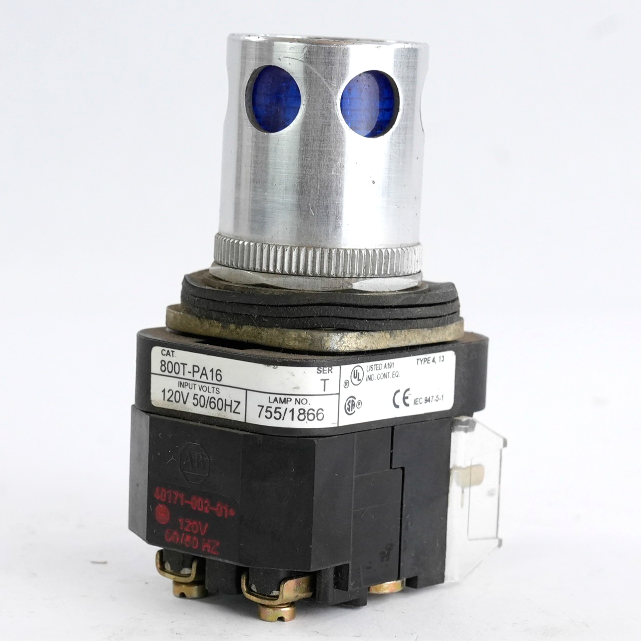 Allen Bradley 800T-PA16 /T Push Button Blue 120VAC 50/60Hz 800TPA16