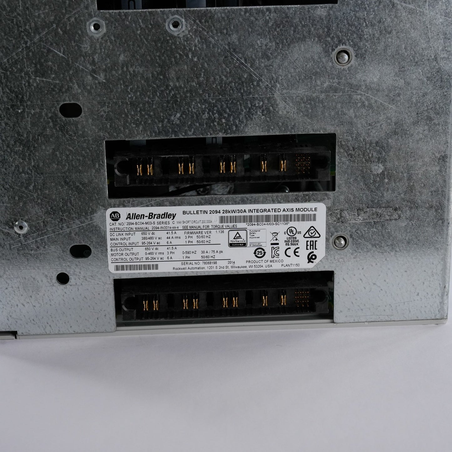 Allen Bradley 2094-BC04-M03-S /C Bulletin 2094 28kW/30A Axis Module Refurbished