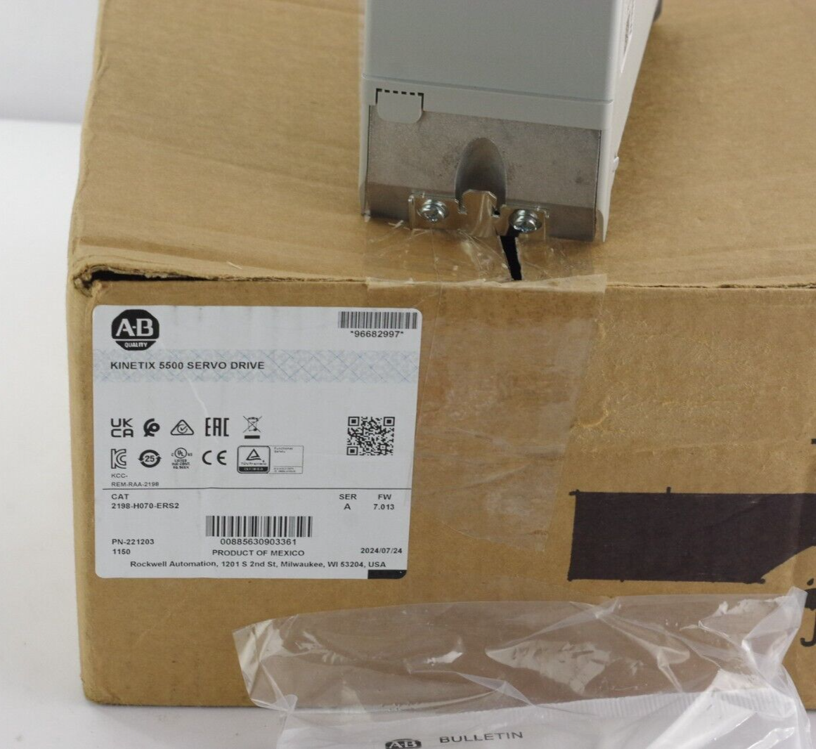 2024 Allen Bradley 2198-H070-ERS2 Ser A Kinetix 5500 Servo Drive - Open Box