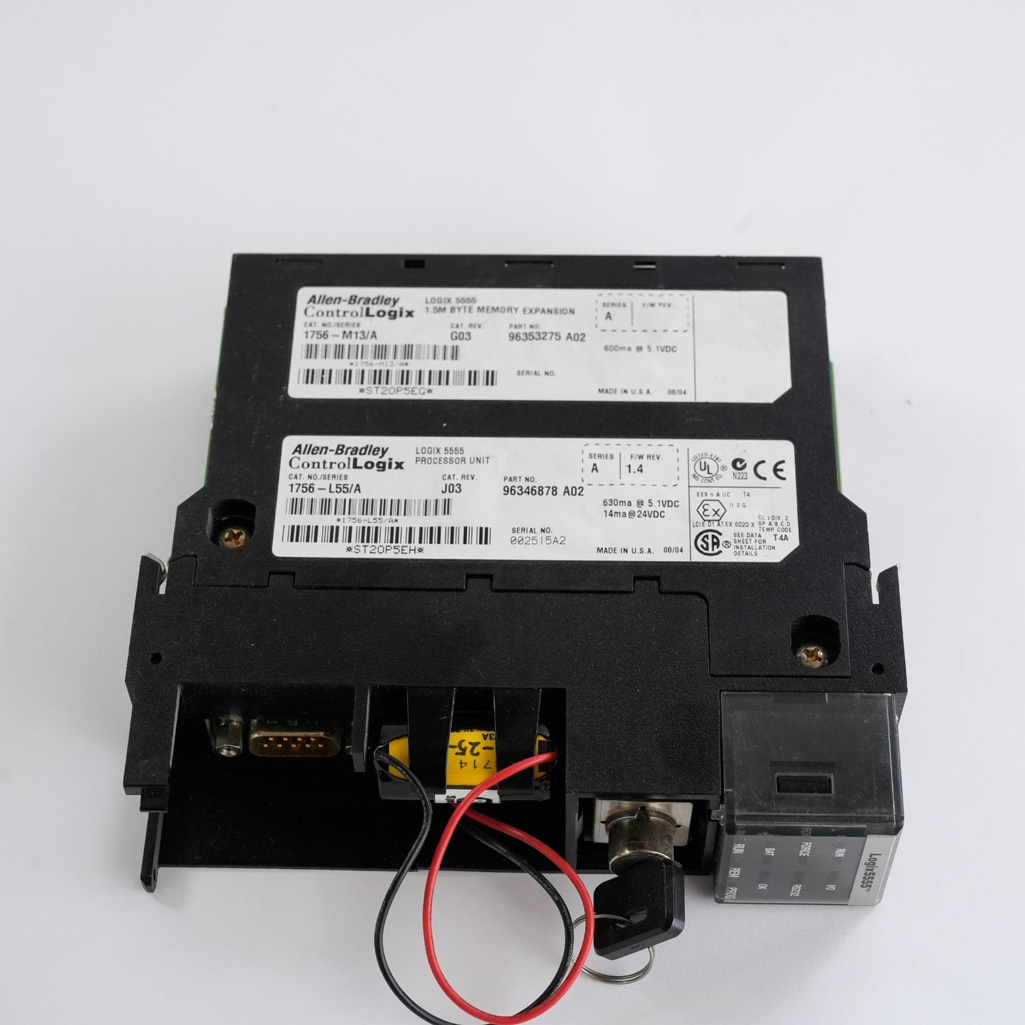 Allen Bradley 1756-L55/A ControlLogix Processor Unit + 1756-M13/A + Key