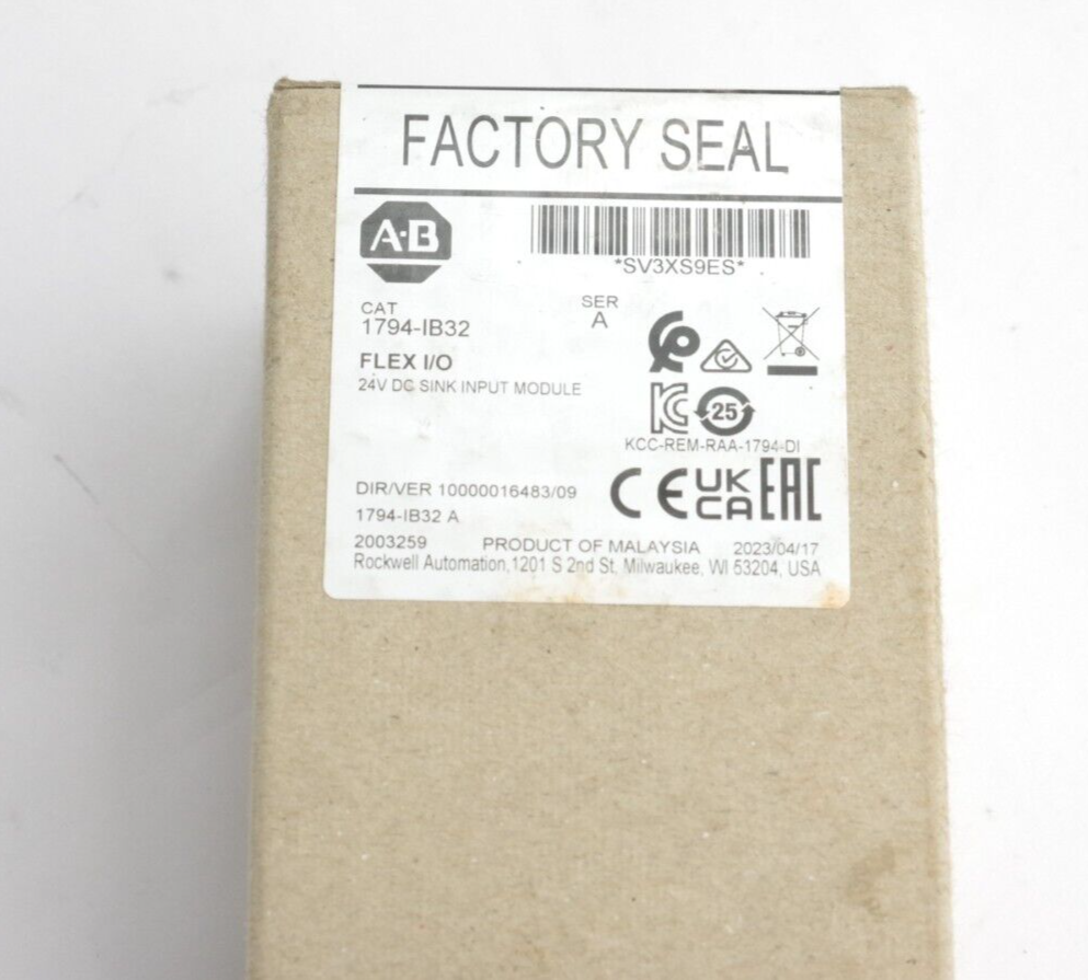 Allen Bradley 1794-IB32 Ser A Flex I/O 24V DC Input Module Sealed Surplus '23