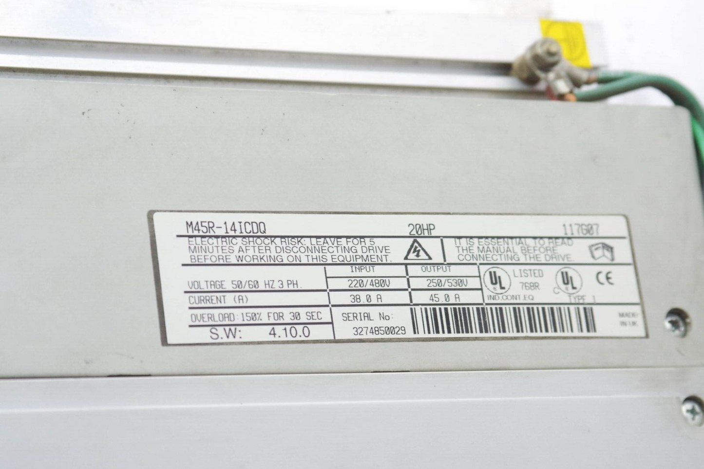 Control Techniques Quantum III M45R-14ICDQ / M45R14ICDQ -For Parts or Repair