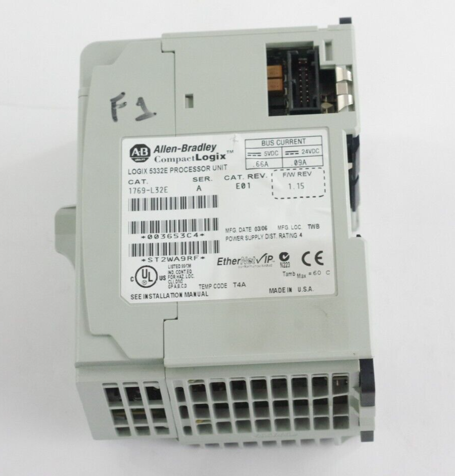 Allen Bradley 1769-L32E Ser A F/W REV 1.15 CompactLogix 5332E Processor Unit