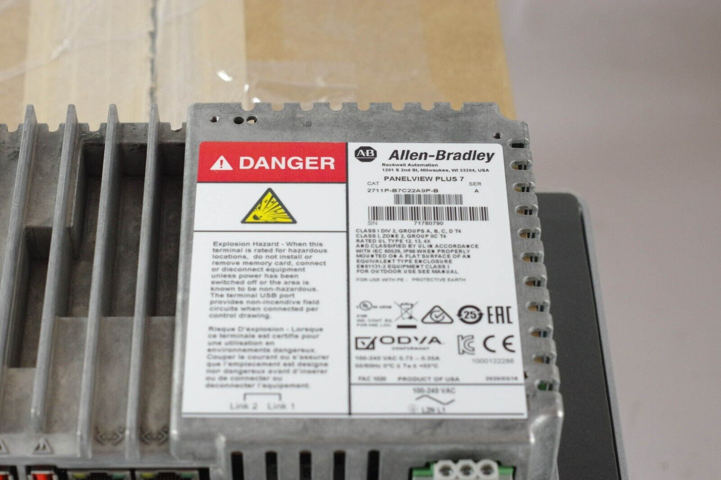 2020 Allen Bradley 2711P-B7C22A9P-B /A PanelView Plus 7 - Surplus Open