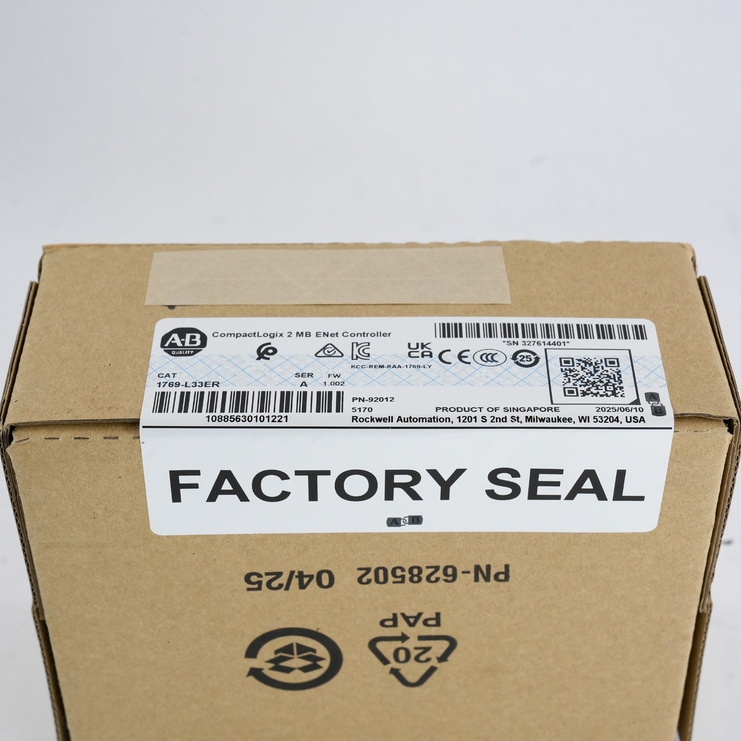 Allen Bradley 1769-L33ER /A CompactLogix ENet Controller - 2025 Sealed Surplus