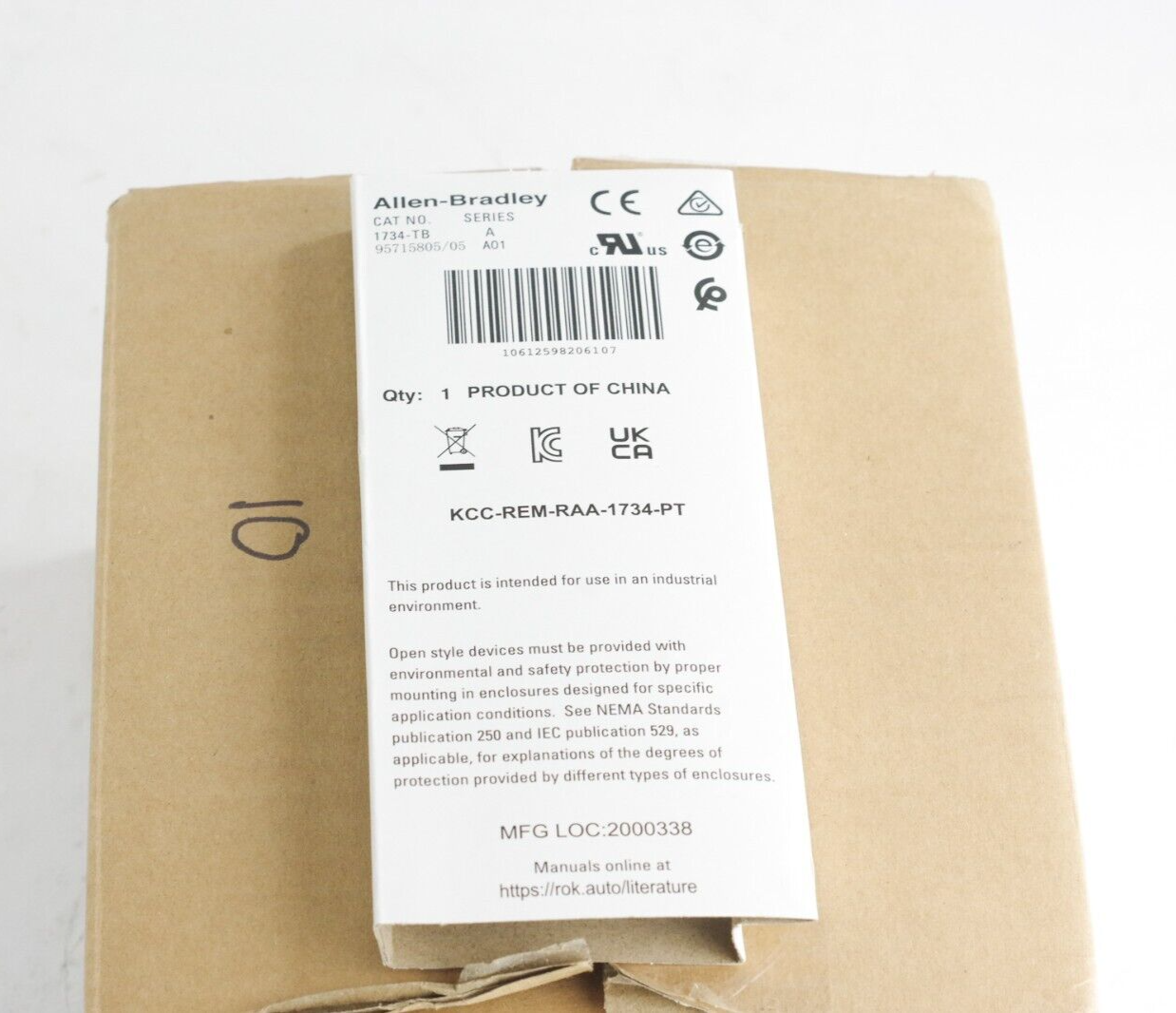 1x 2024 Allen-Bradley 1734-TB Ser A Point I/O Module Terminal Base 1734TB