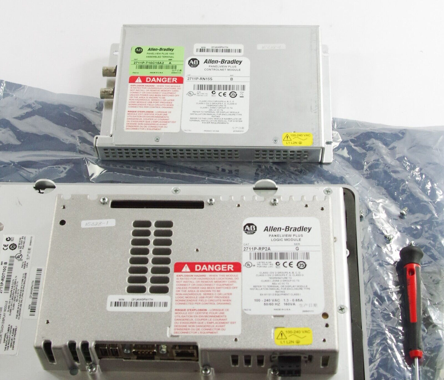 Allen Bradley 2711P-T10C15A2 Panelview Plus 1000 / 2711P-RP2A G + RDT10C No Box