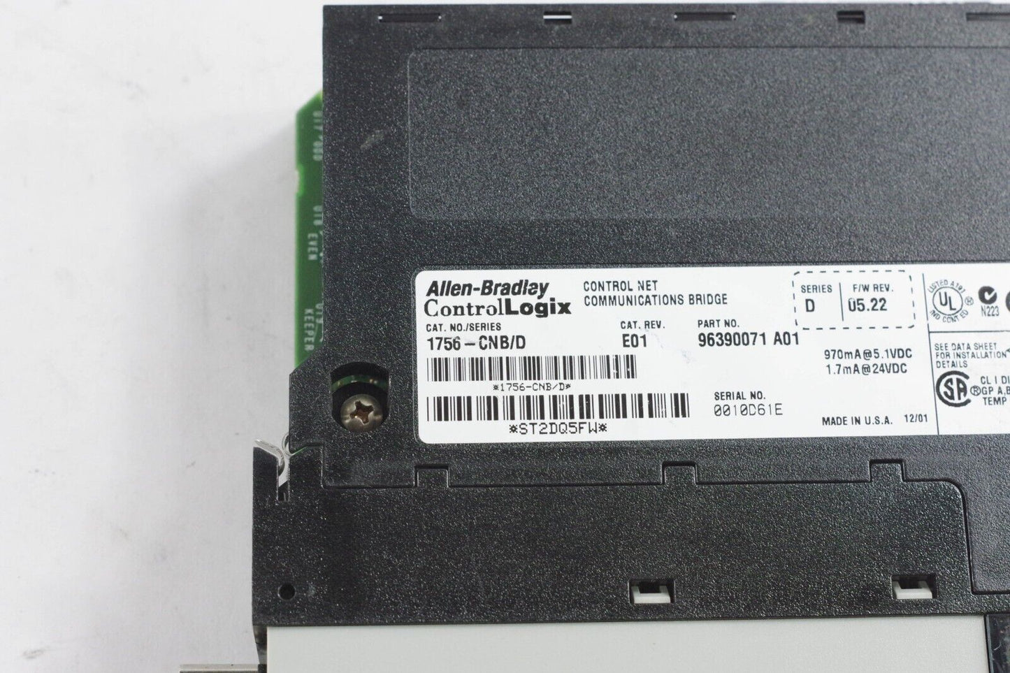 Allen-Bradley 1756-CNB/D ControlLogix ControlNet Bridge Module E01