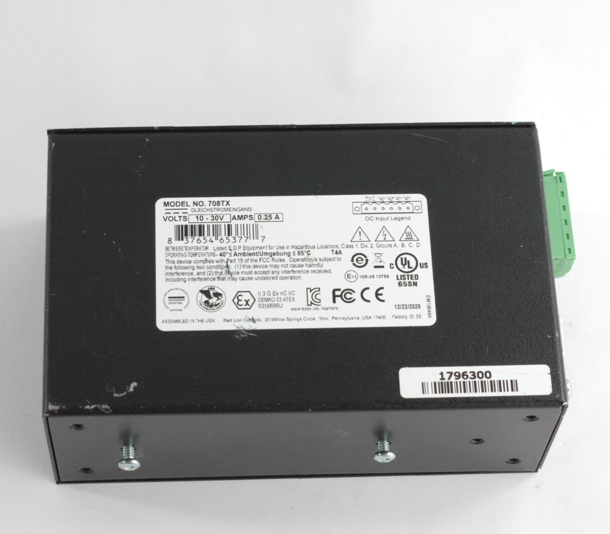 N-Tron 708TX Managed Ethernet Switch 8-Port 10/100Mbps