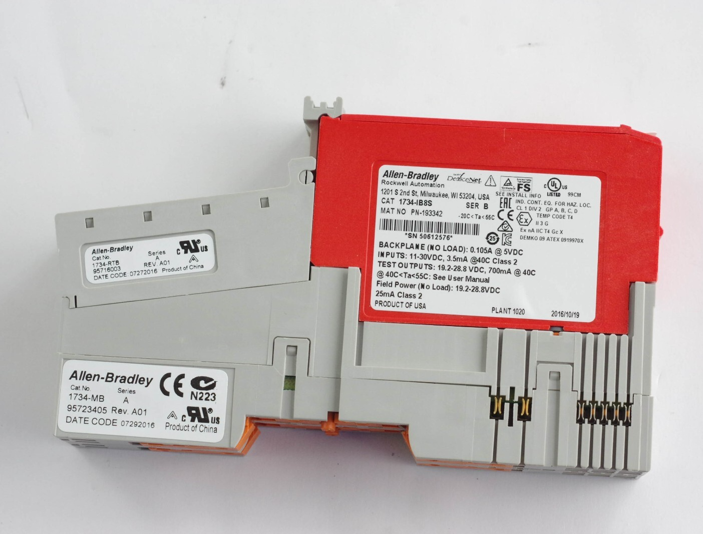 Allen Bradley 1734-IB8S POINT Guard I/O Safety Module W/ 2x 1734-TOPS Series B