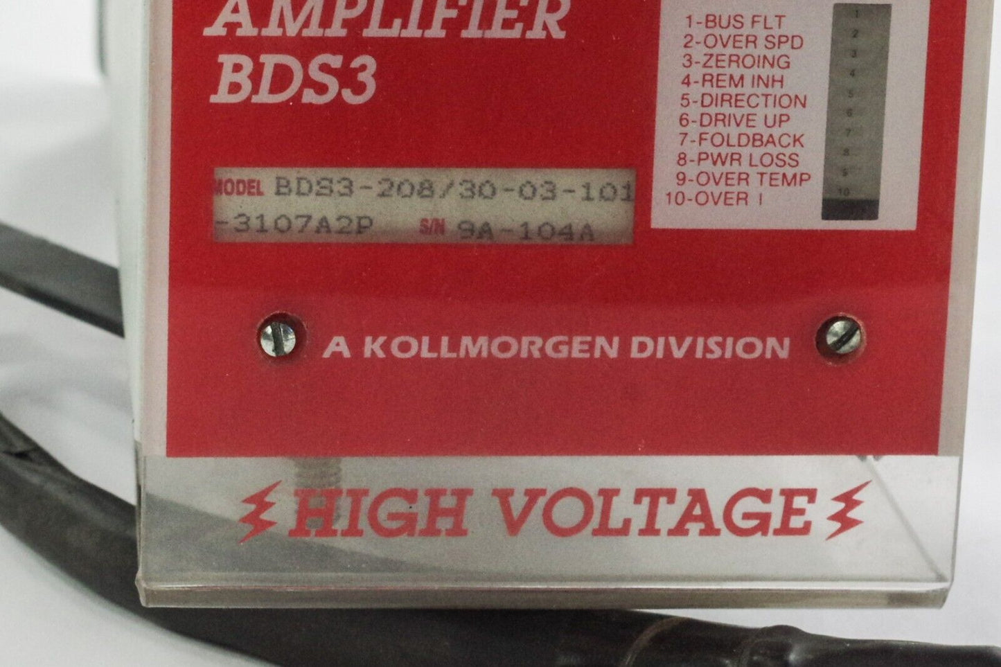 Kollmorgen Industrial Drives ID DC Amplifier BDS3-208/30-03-101-3107A2P BDS3-208