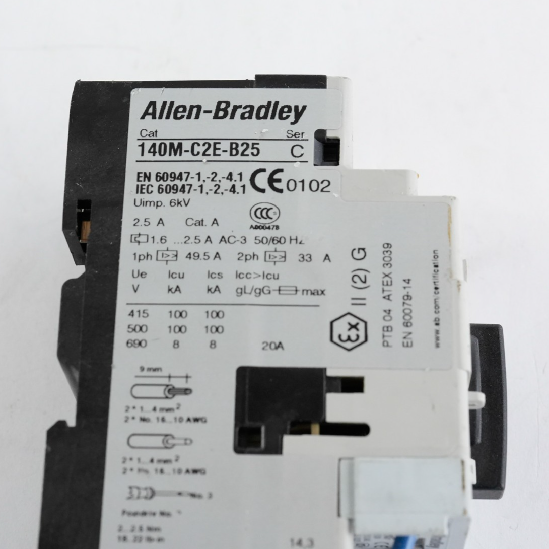 Allen Bradley 140M-C2E-B25 /C Motor Protector 2.5A Circuit Breaker 140M-C-AFA10