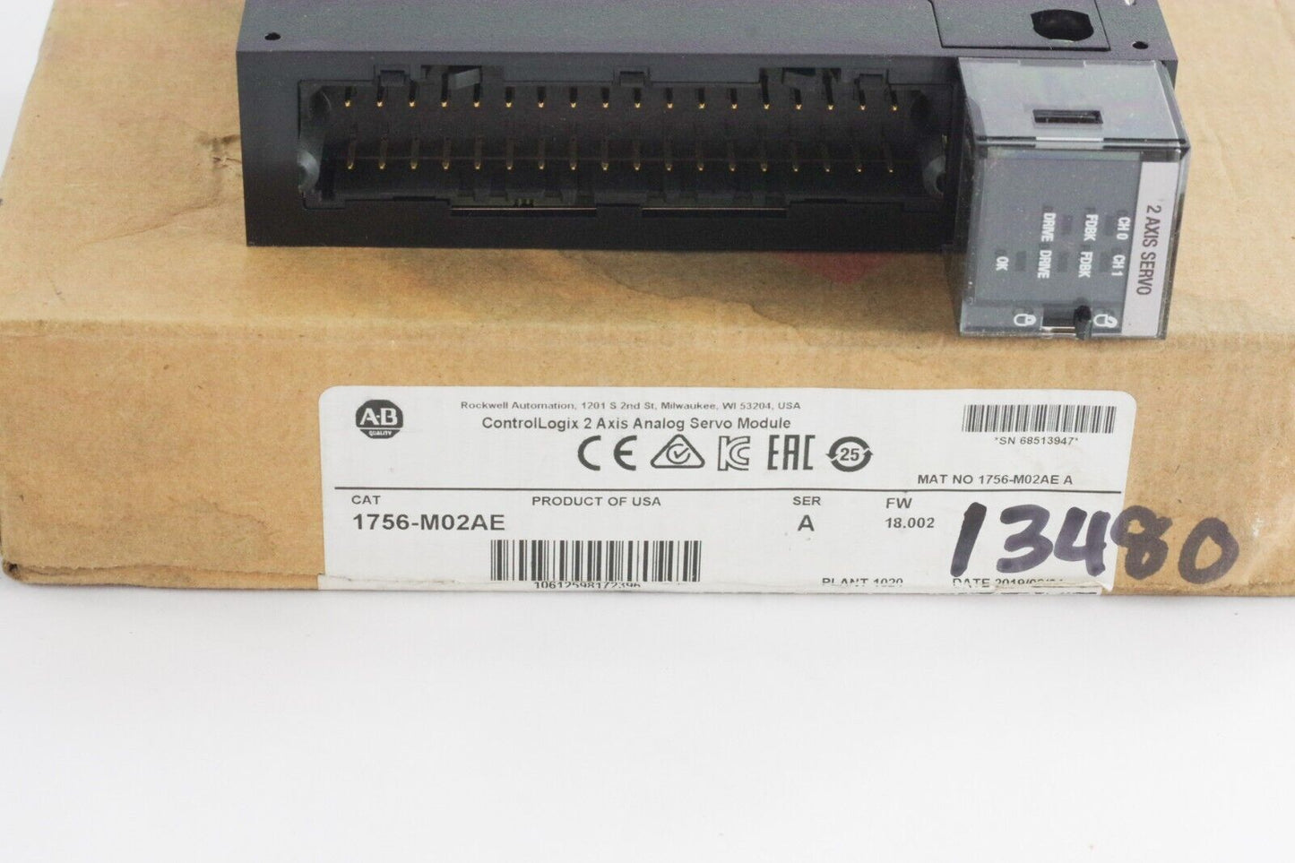Allen Bradley 1756-M02AE Ser A FW 18.002 Analog Motion Module - Open Box