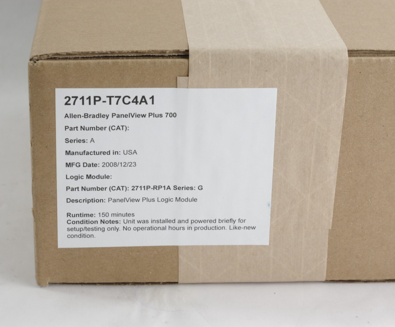 Allen Bradley 2711P-T7C4A1 /A Panelview Plus 700 + RP1A/G Logic - Refurbished