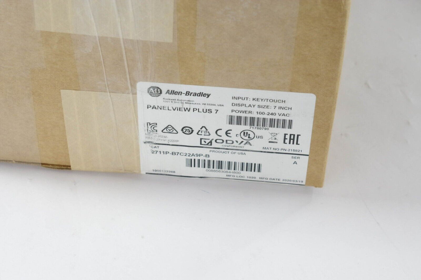 2020 Allen Bradley 2711P-B7C22A9P-B /A PanelView Plus 7 - Surplus Open