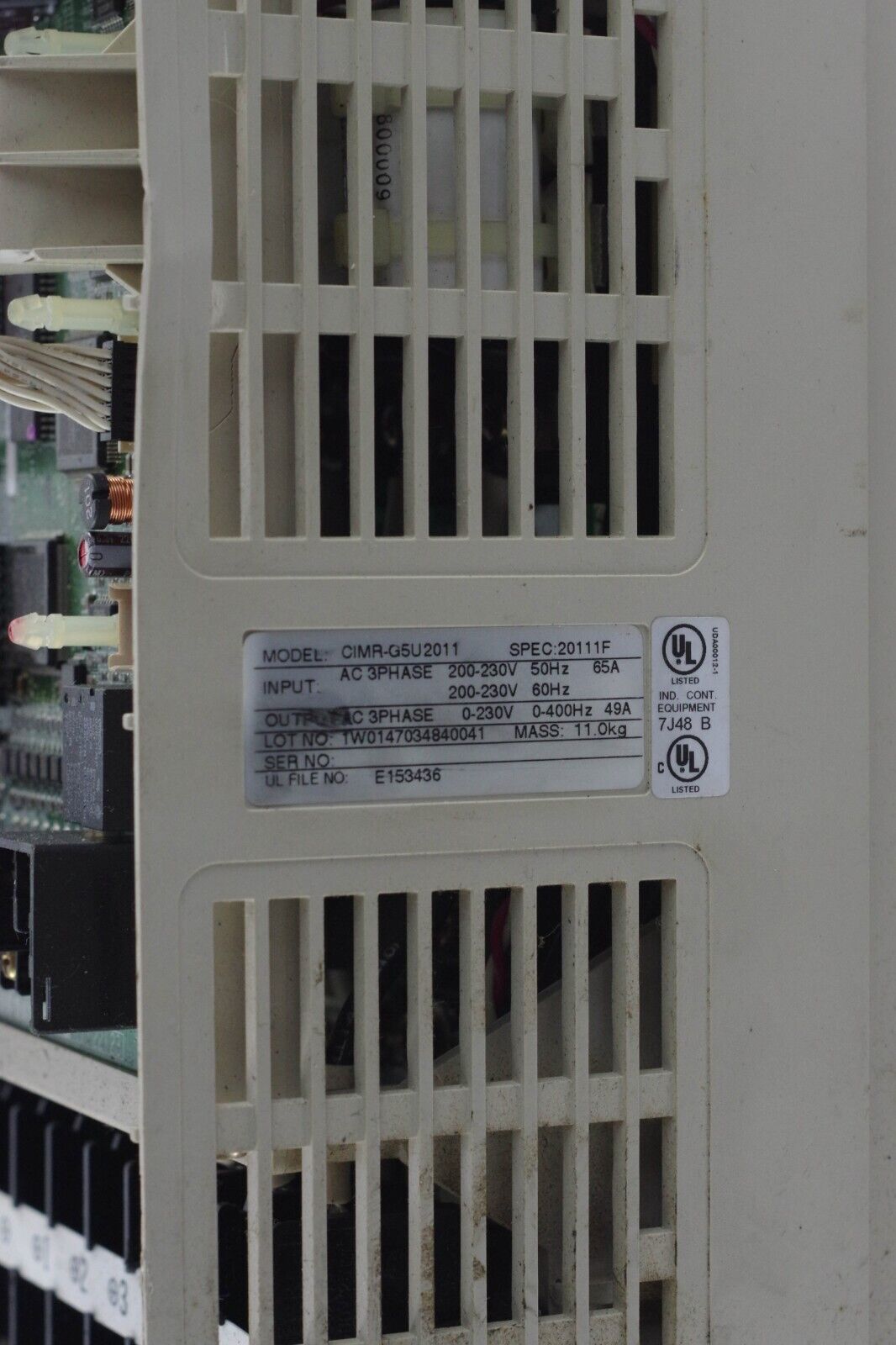Yaskawa / SAFTRONICS VG5 CIMR-G5U2011 200-230V 3PH AC DRIVE - For Parts / Repair