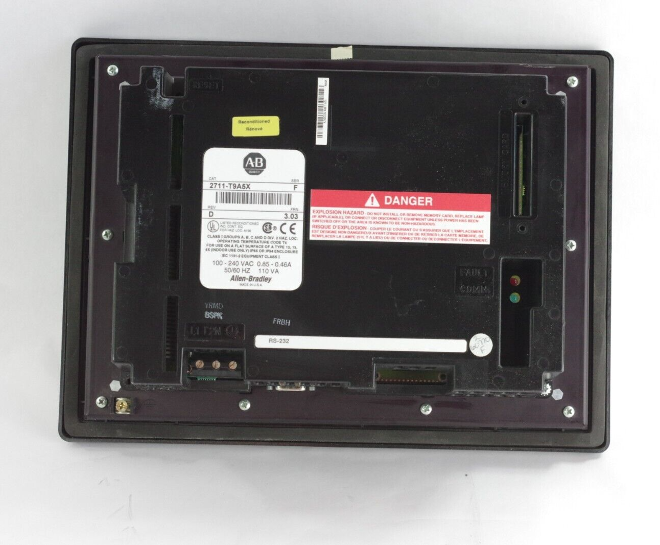 Allen Bradley 2711-T9A5 / 2711-T9A5X Ser F Rev D Panelview 900 Terminal