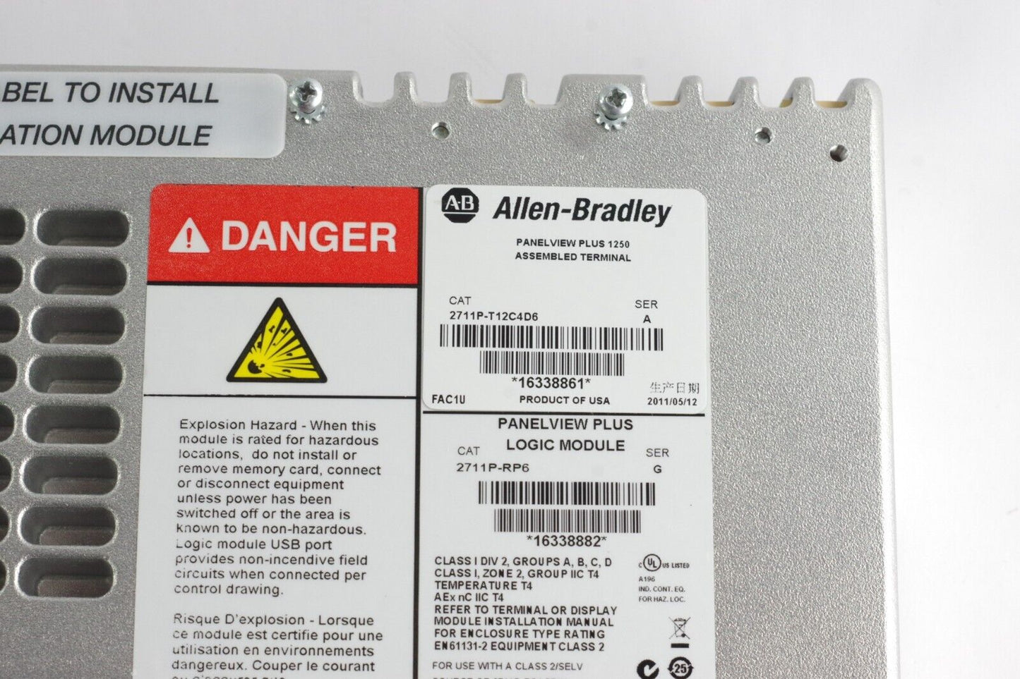 Allen Bradley 2711P-RP6 Ser G PanelView Plus Logic Module 2711PRP6A