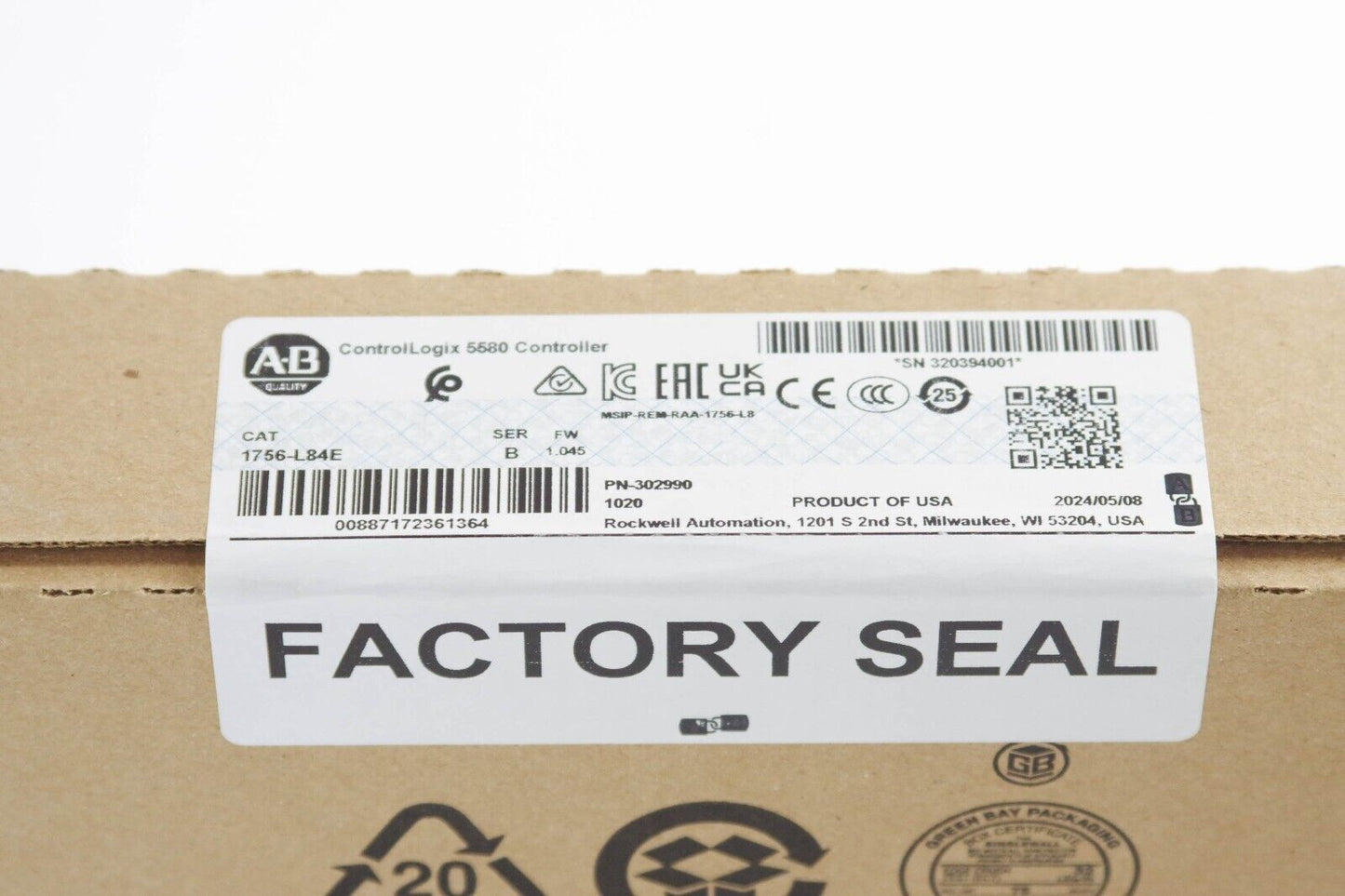 Allen-Bradley 1756-L84E /B 5580 Processor - 2024 Sealed Surplus