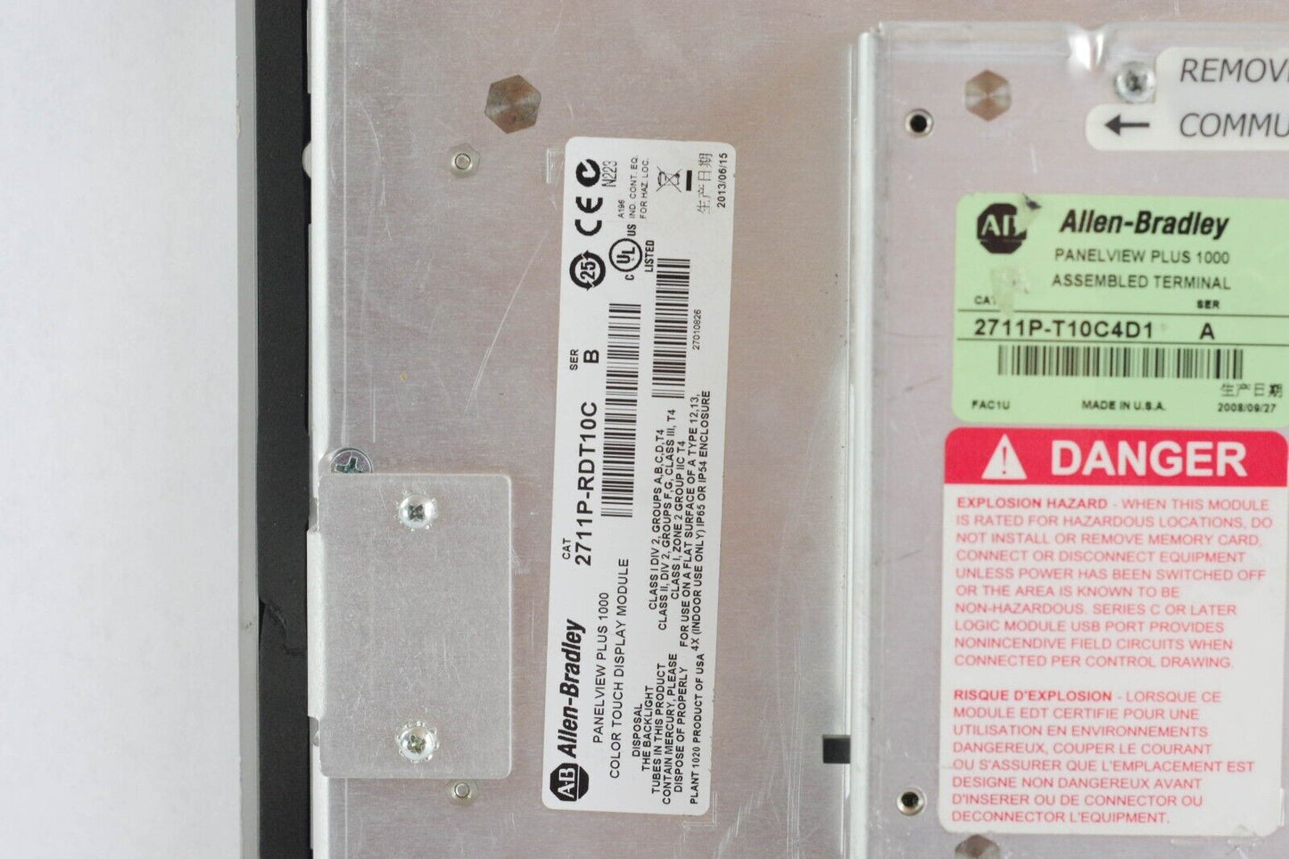 Allen Bradley 2711P-T10C4D1 Panelview Plus 1000 RDT10C /B + RP1 (New Overlay)
