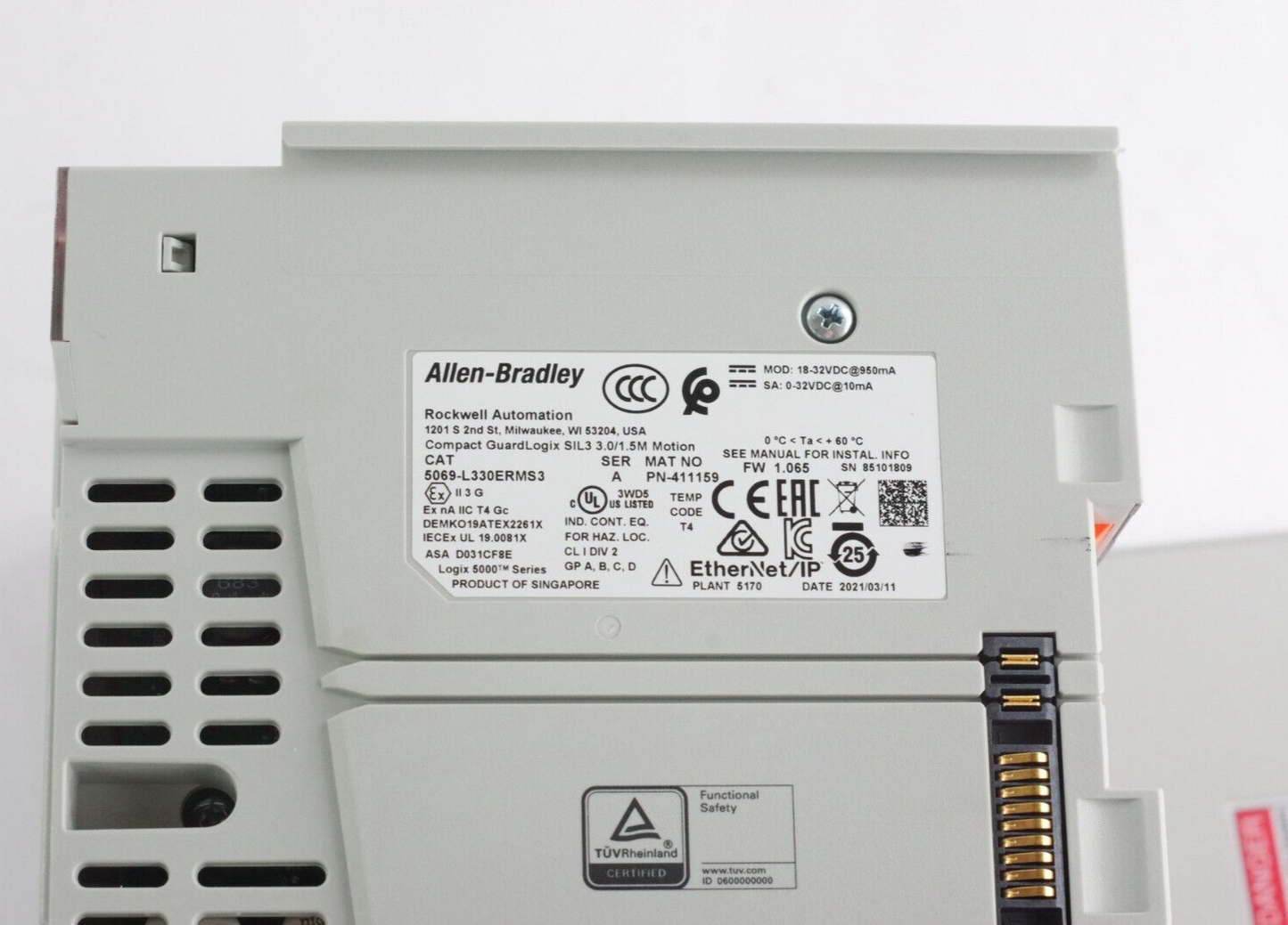 Allen Bradley 5069-L330ERMS3 /A Compact GuardLogix 5380 Motion Controller