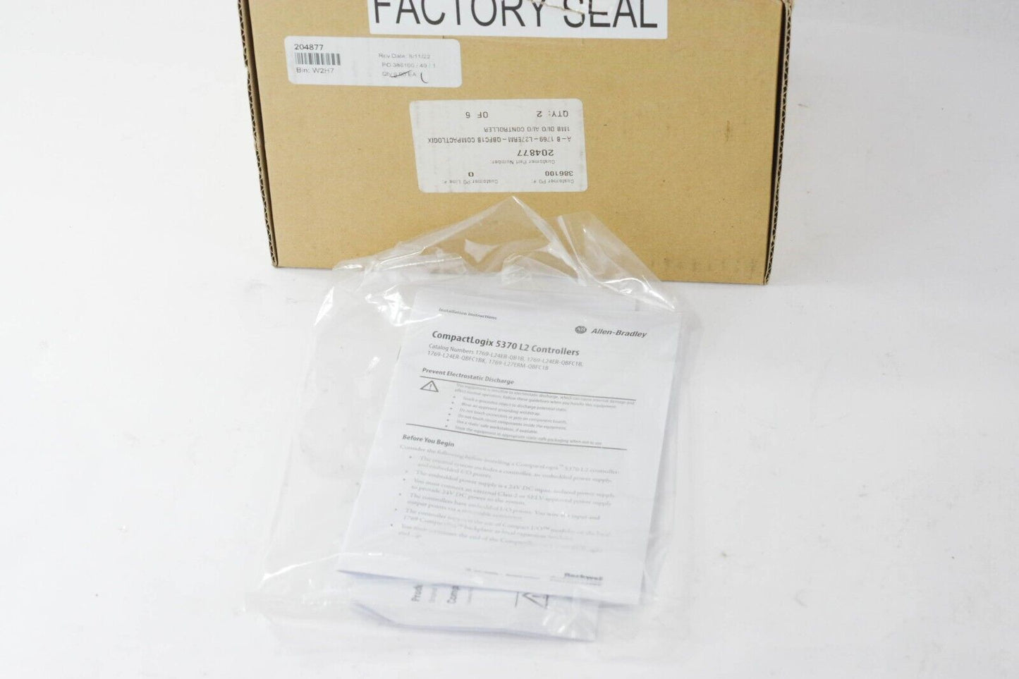 2020 Allen Bradley 1769-L27ERM-QBFC1B CompactLogix I/O Controller Ser A + ECR