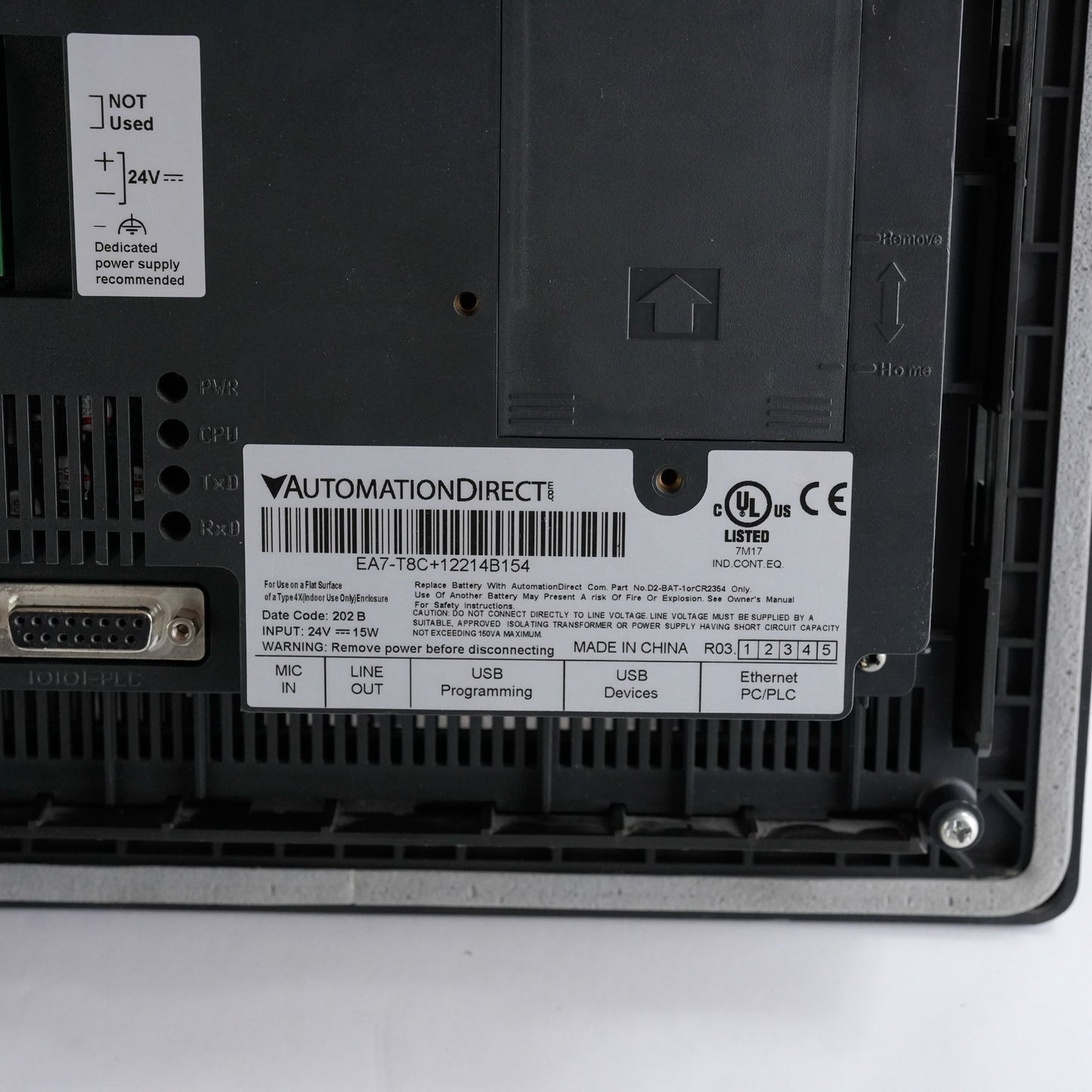 Automation Direct EA7-T8C Operator Interface HMI Display Terminal EA7T8C