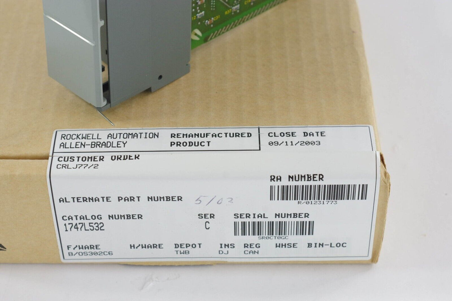 Allen-Bradley 1747-L532 SLC 500 5/03 CPU Processor Unit Ser C - REMANUFACTURED