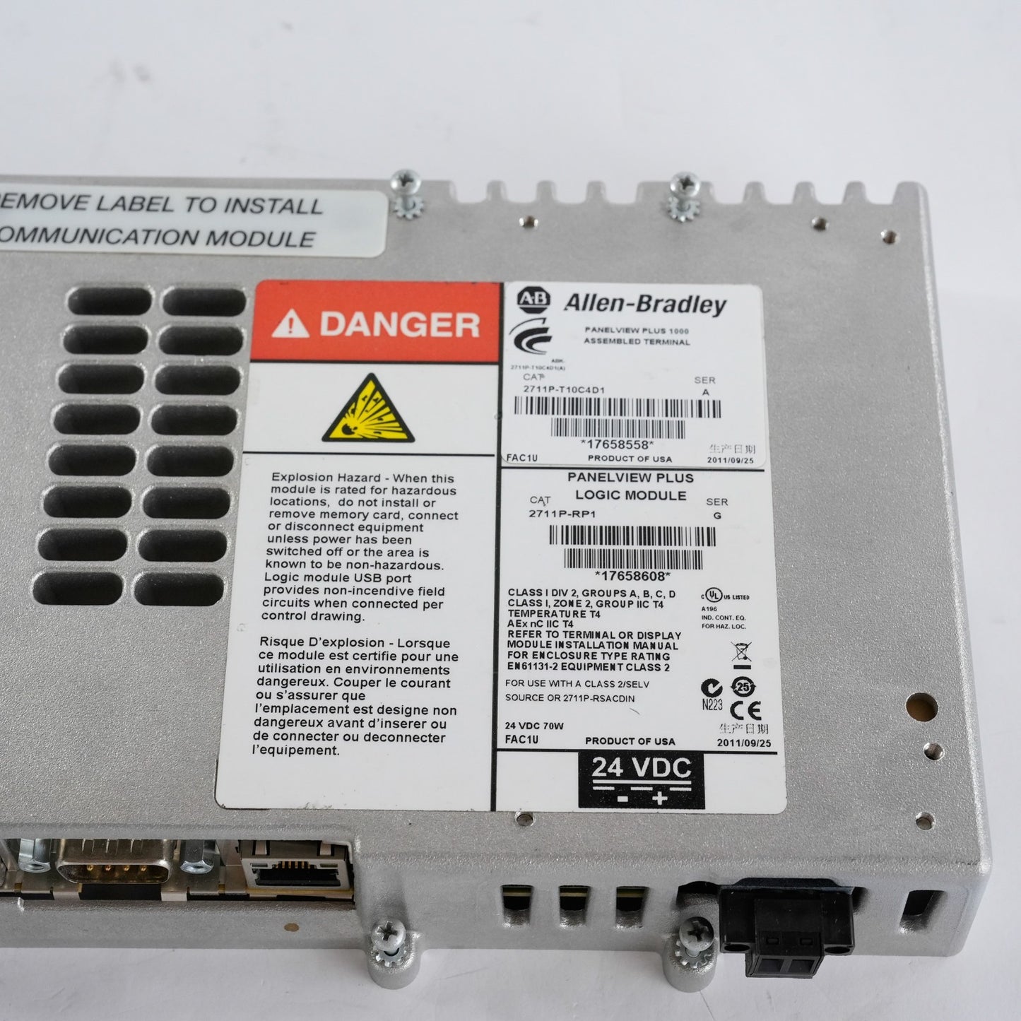 Allen Bradley 2711P-RP1 /G PanelView Plus Logic Module 2711PRP1 Series G