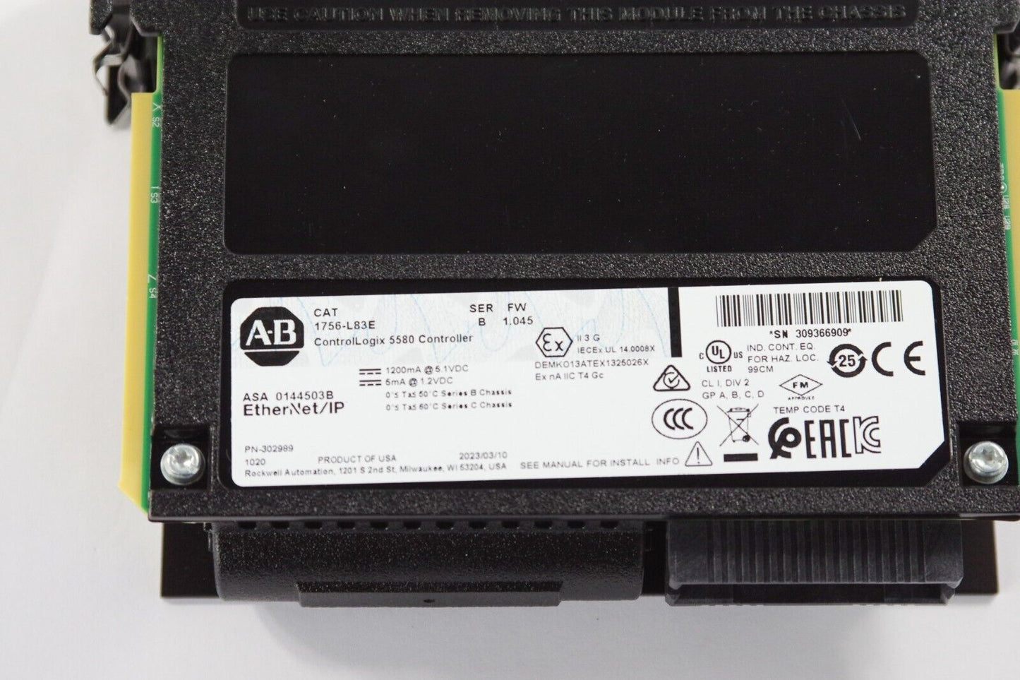 2023 Allen Bradley 1756-L83E Series B Controller ControlLogix 5580 - Lightly Used