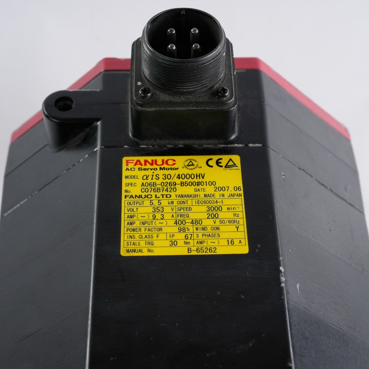 Fanuc A06B-0269-B500#0100 AC Servo Motor CO76B7420 4000HV