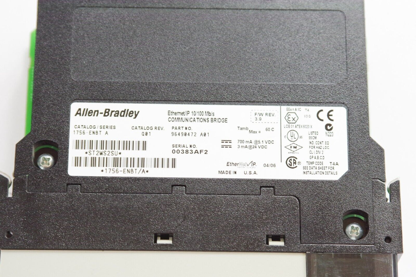 Allen Bradley 1756-ENBT / 1756ENBT Ser A ControlLogix EtherNet/IP Comms Module