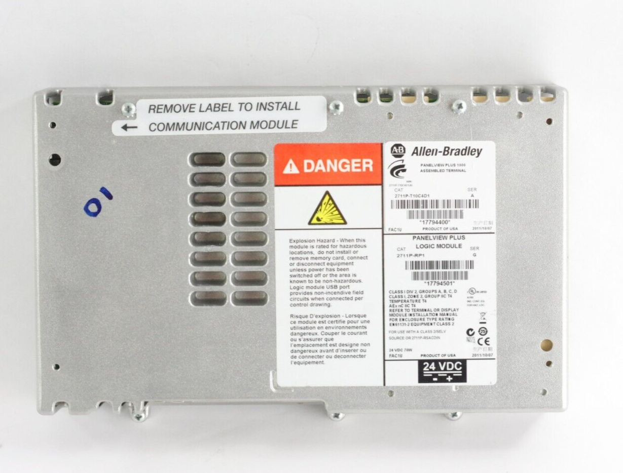 2011 Allen Bradley 2711P-RP1 Ser G Panelview 1000 Logic Module 2711PRP1 /G