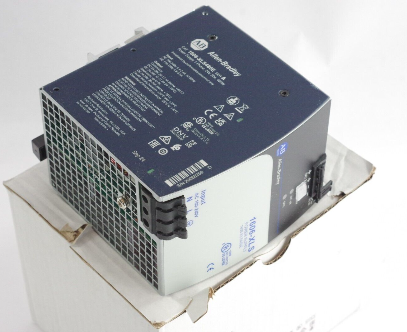 Allen Bradley 1606-XLS480E Ser A Power Supply 1-Phase 24V 20A 480W - Open Box