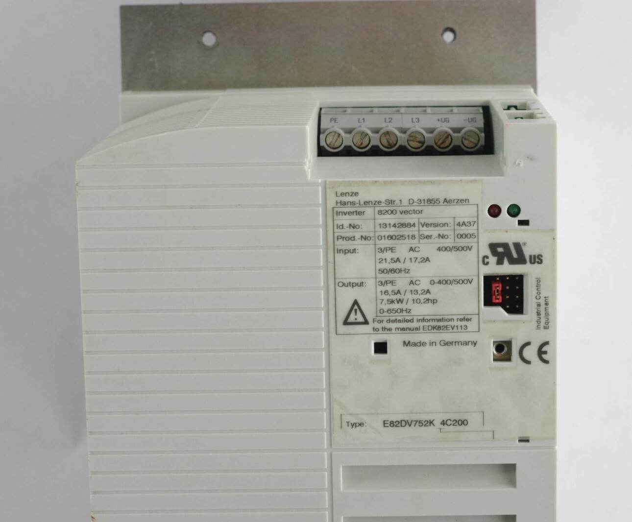 Lenze E82DV752K 4C200 8200 Vector AC Drive 3-Phase - For Parts