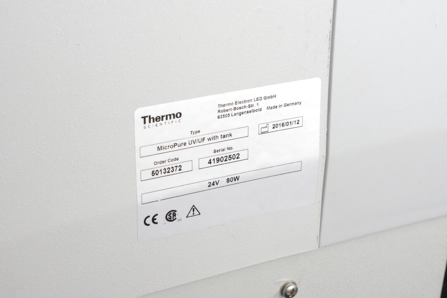 Thermo Scientific Barnstead MicroPure UV/UF with Tank ST 50132372 - Untested