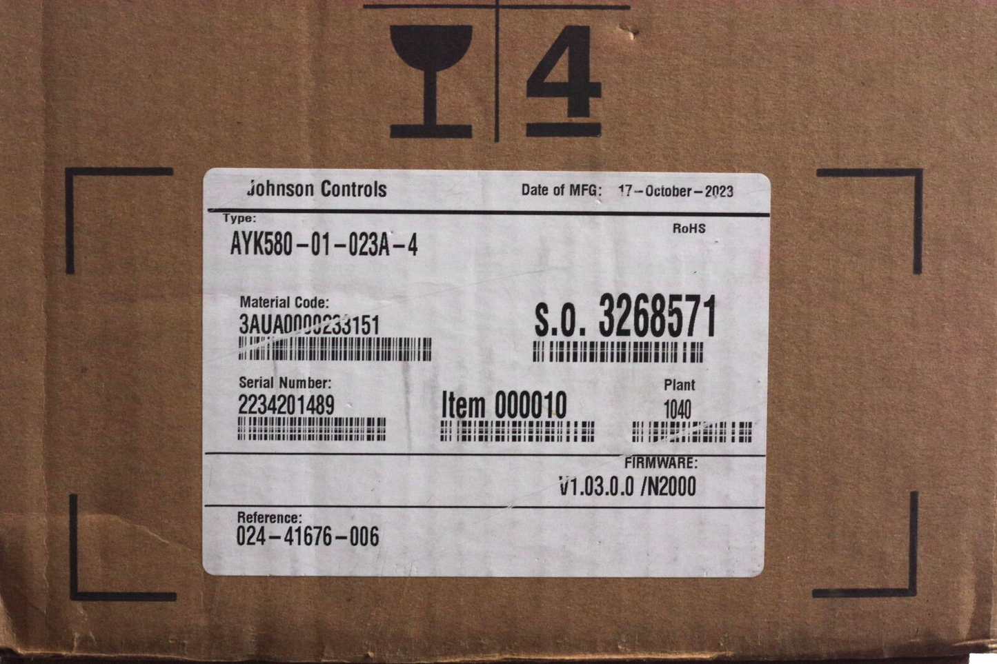 Johnson Controls ABB AYK580-01-023A-4 Air Modulator 3AUA0000233151 - Sealed
