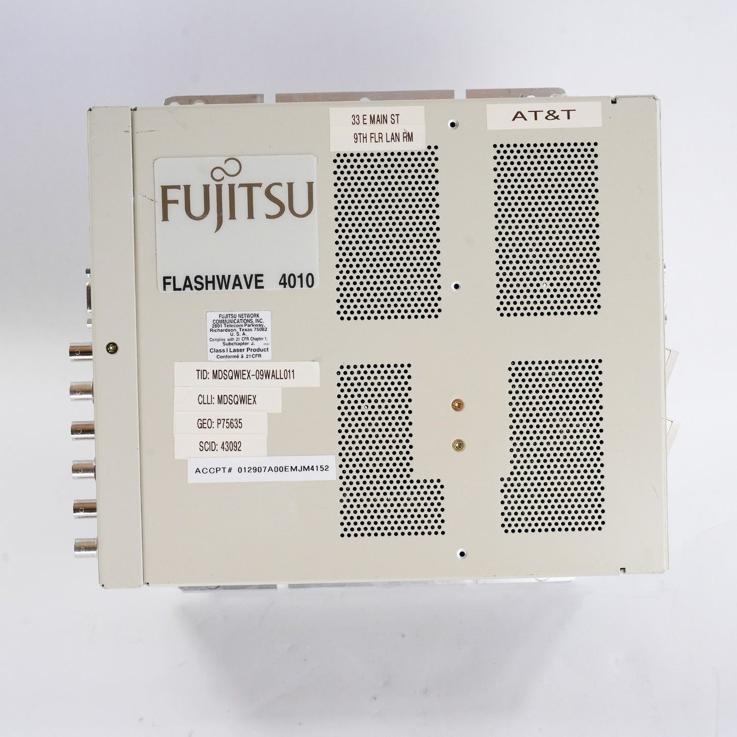 Fujitsu Flashwave 4010 Chassis REM 3DS3 20C3 P CHAS FC9688C032-I04 REV: 03A
