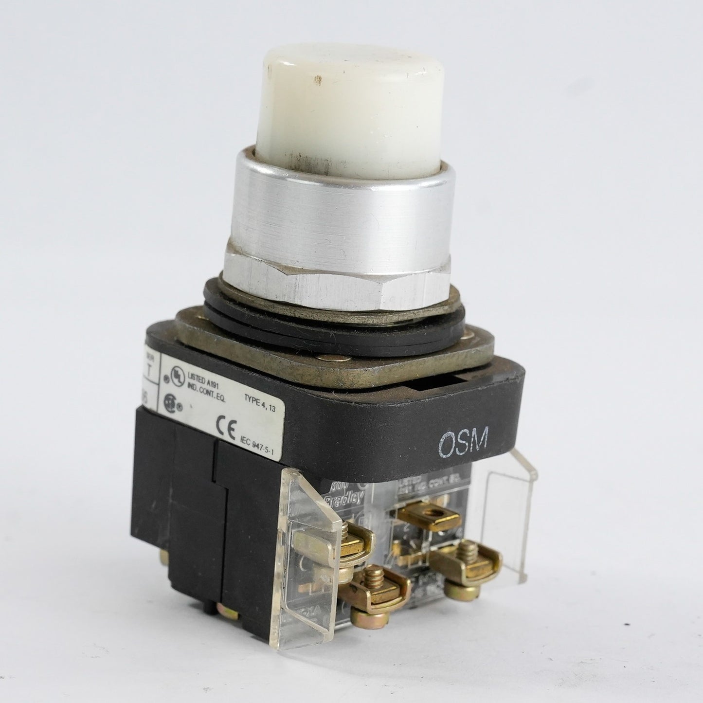 Allen Bradley 800T-PT16 /T White Pilot Light 120V 50/60Hz 800TPT16