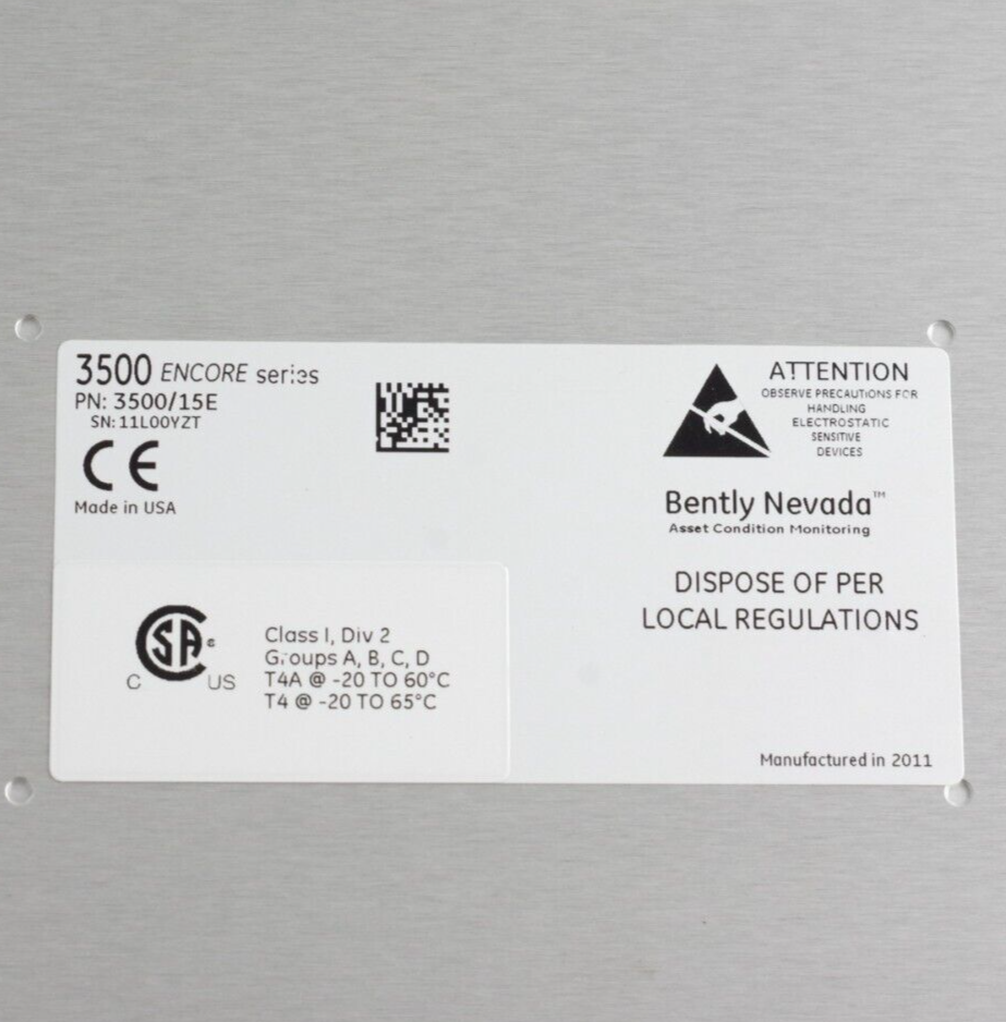 Bentley Nevada 3500/15E AC Power Supply Encore Series 3500 / 15E