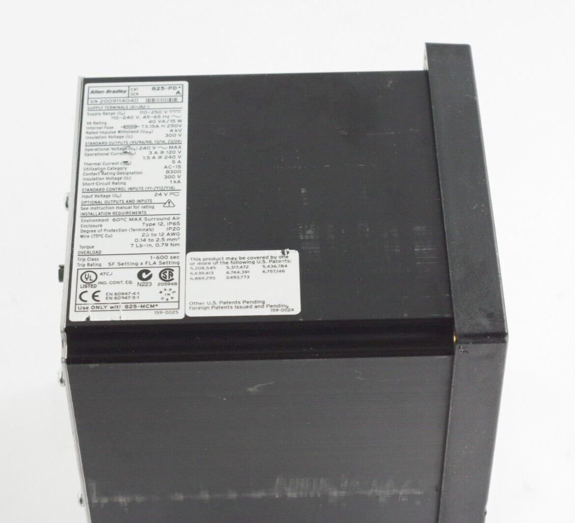 Allen Bradley 825-PD Ser A Modular Protection System 110-250VAC 5AMP 45-65Hz