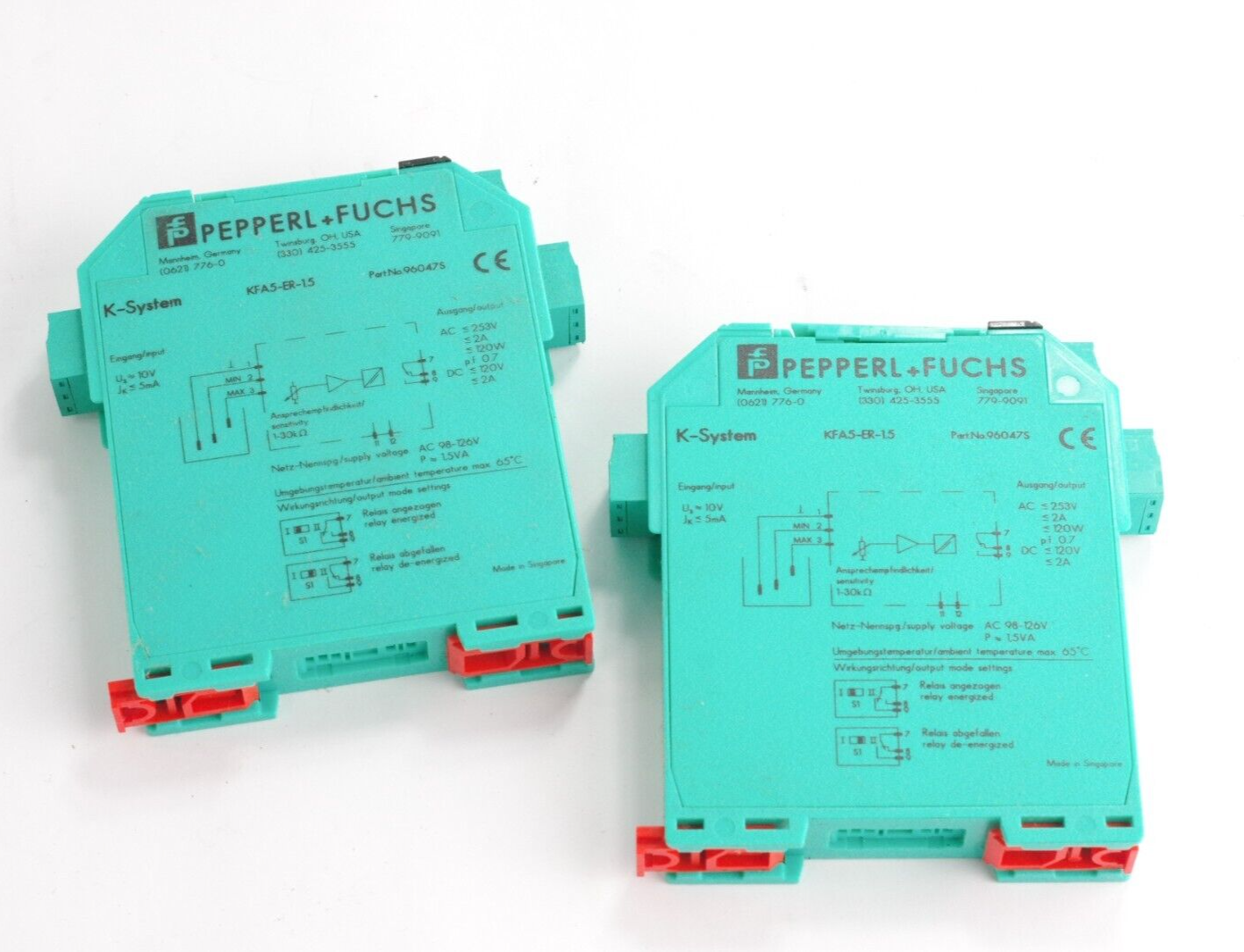 Pepperl Fuchs KFA5-ER-1.5 Conductivity Amplifier 96047S 98-126Vac 1.5Va