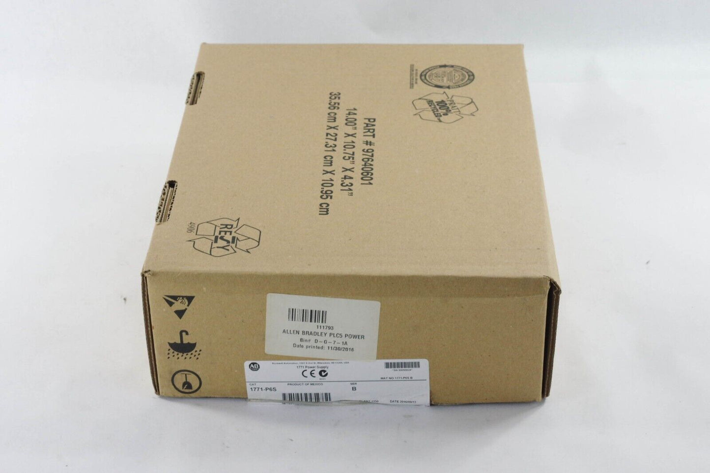 2016 Allen Bradley 1771-P6S /B Power Supply Module Ser B