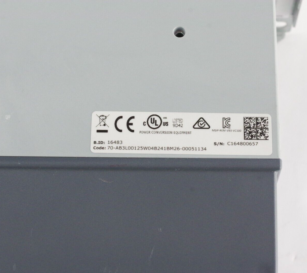 Vacon 100 Drive VC100 70-AB3L00125W04B241BM26-00051134 / VACON0100-3L-0012-5-R02