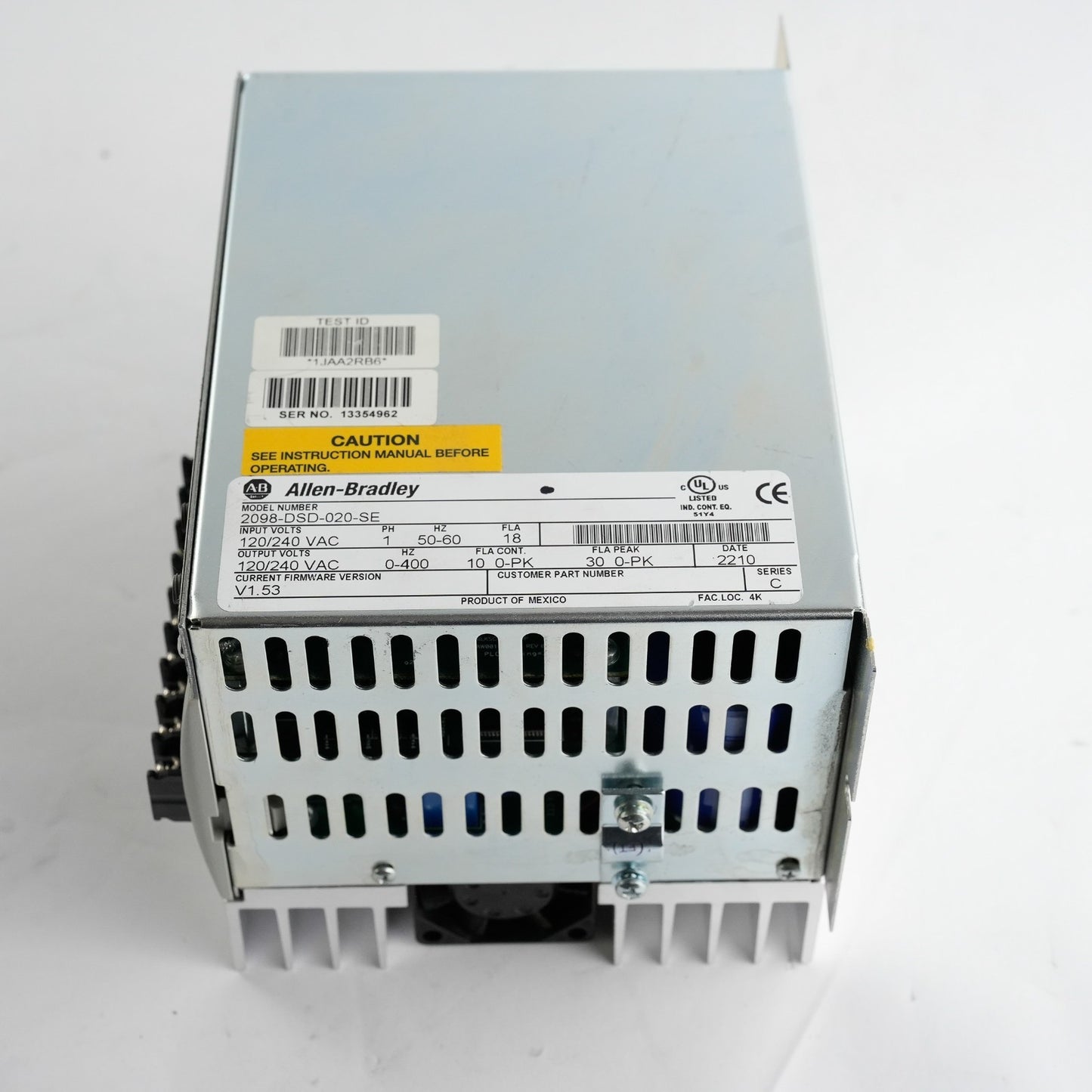 Allen Bradley Ultra 3000 2098-DSD-020-SE Ser C Servo Drive 100-240 VAC 10-30 AMP
