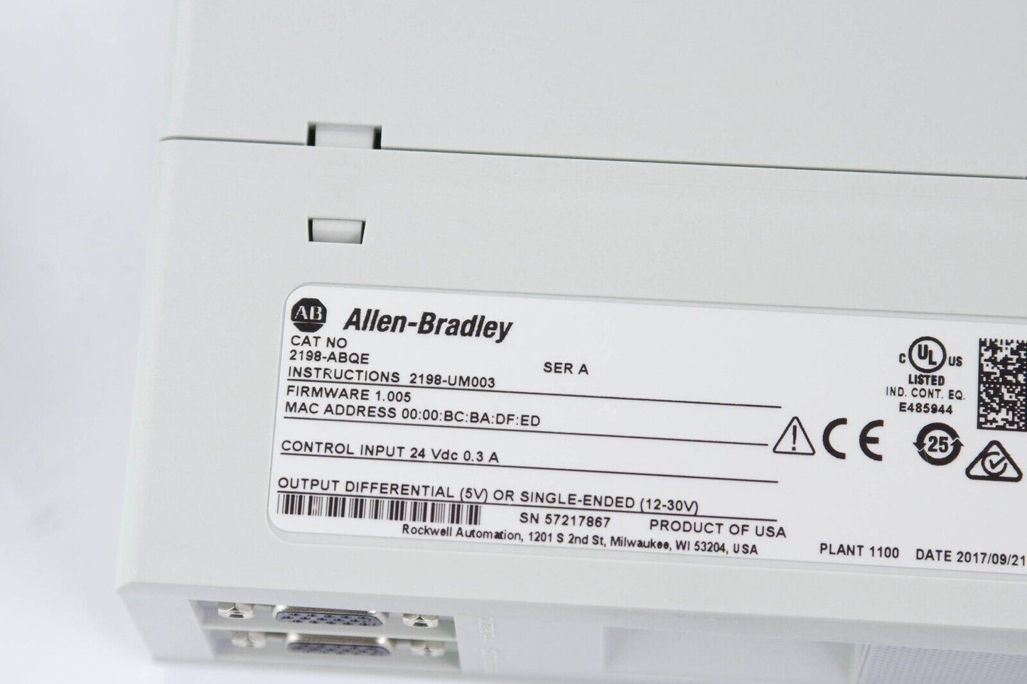 Allen Bradley 2198-ABQE 2198ABQE Ser A 2-Channel Encoder Output Emulator Module