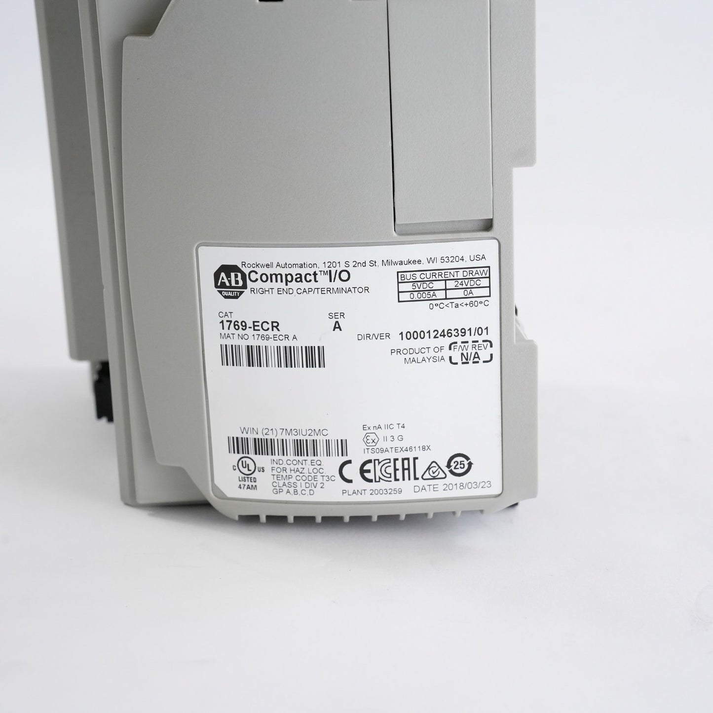 Allen Bradley 1769-L24ER-QB1B /A CompactLogix ENet 750KB D I/O Controller + ECR