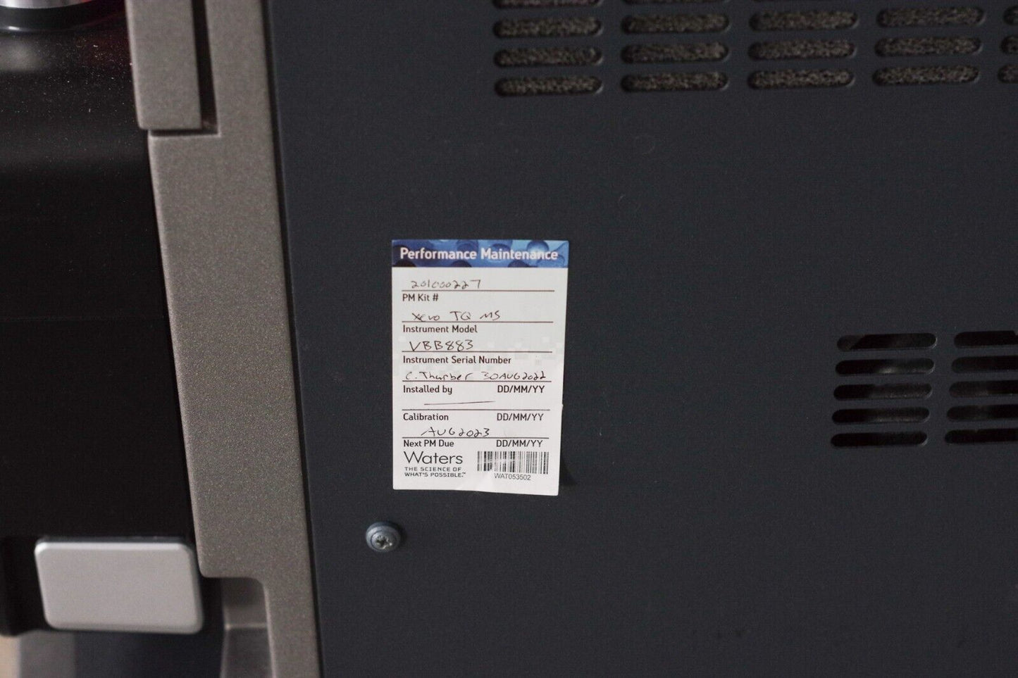 2013 Waters Xevo TQ MS Mass Spectrometer - Untested - For Parts / Repair