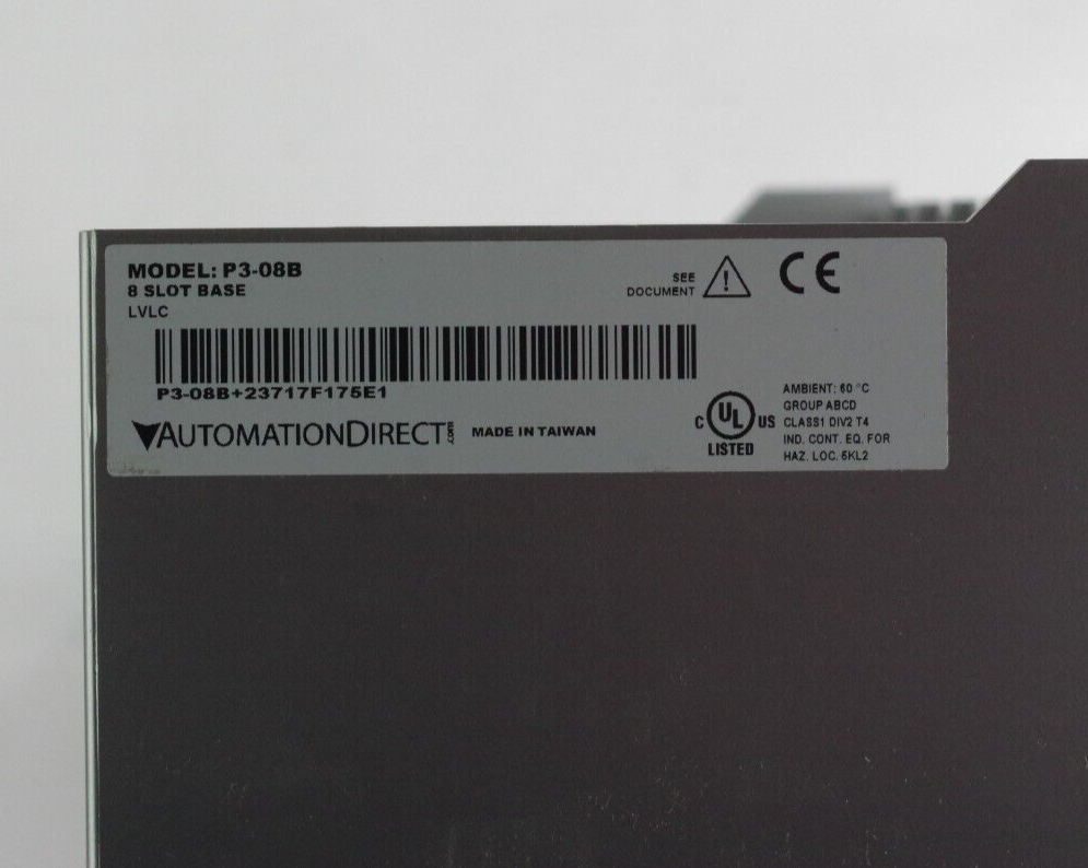 Automation Direct P3-08B / P308B I/O Base 8 Slot Module - No Box