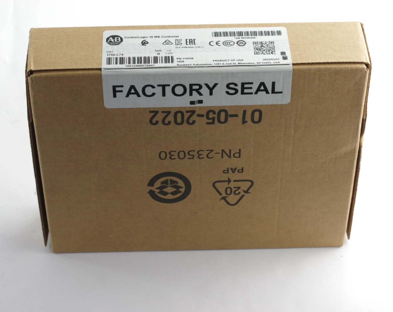 2022 Allen Bradley 1756-L74 Ser B ControlLogix 16MB Processor - Sealed Surplus